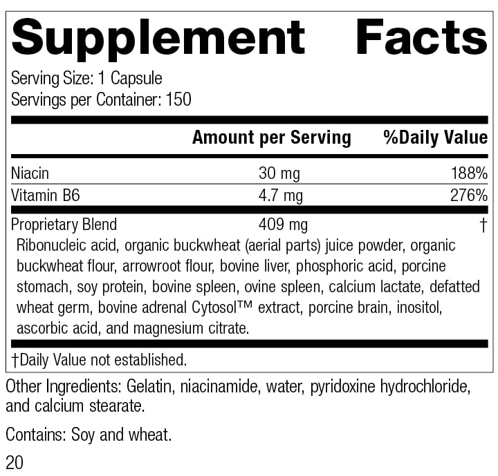 Standard Process Inc. Circuplex - Whole-Food Based RNA, Nervous System, Vascular & Blood Circulation Supplement with Phosphoric Acid, Soy Protein, Niacin - 150 Capsules