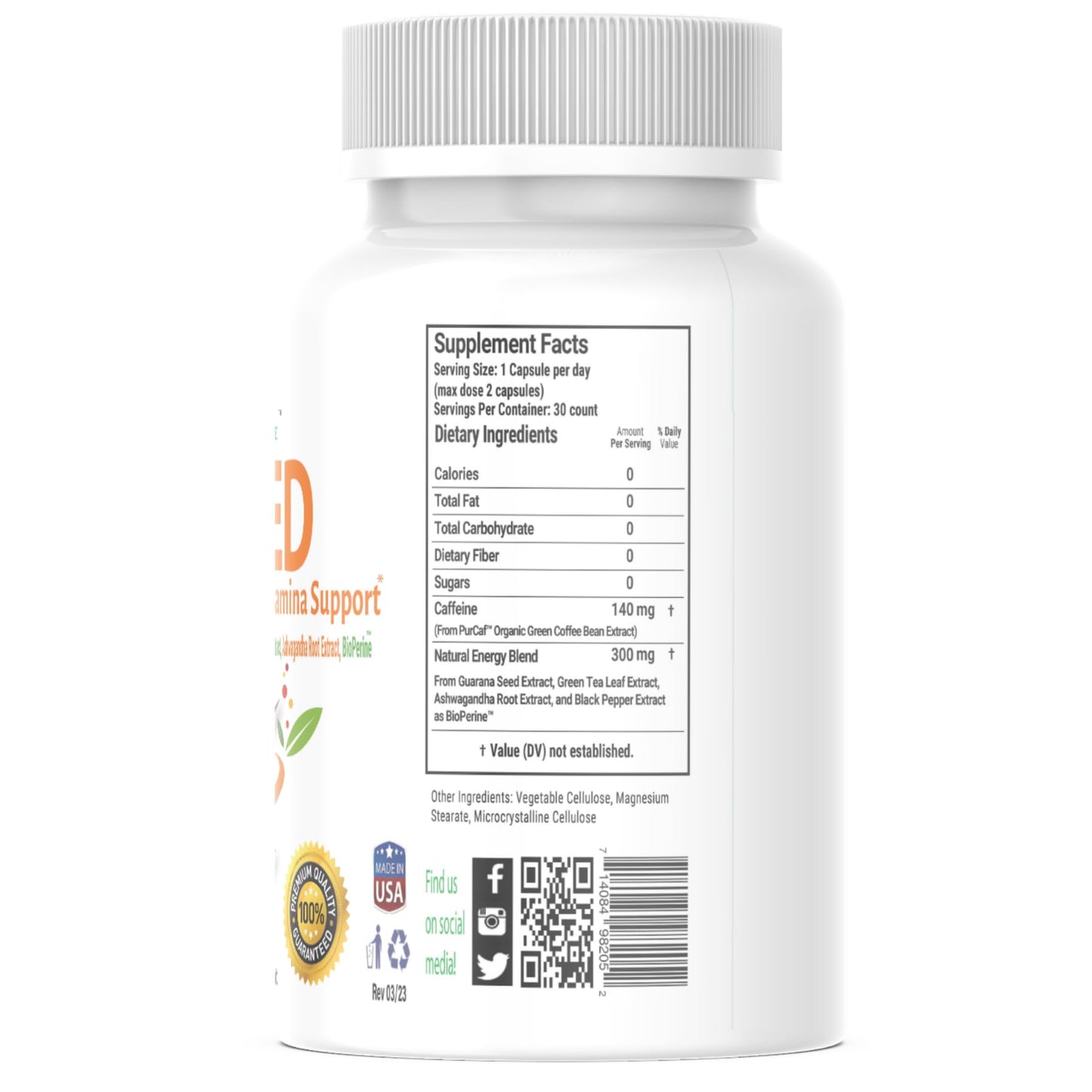 Waked Endurance, Energy And Stamina Support 30 Capsules Organic Green Coffee Bean Extract, Guarana Seed Extract, Green Tea Leaf Extract, Ashwagandha Root Extract, and Black Pepper Extract as BioPerine