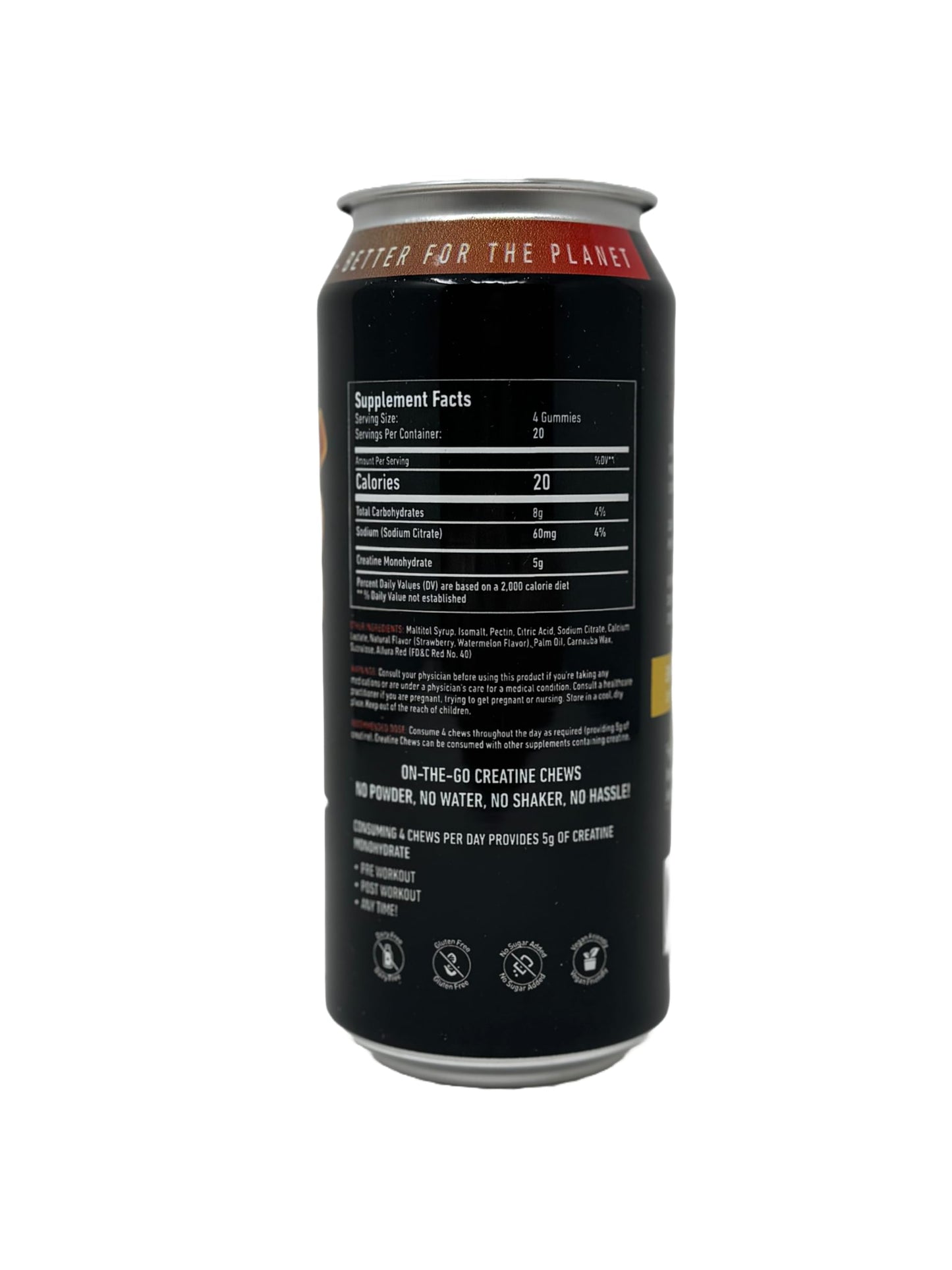 Strength Genesis Sugar-Free Creatine Chews, Strawberry Watermelon, 80 Gummies