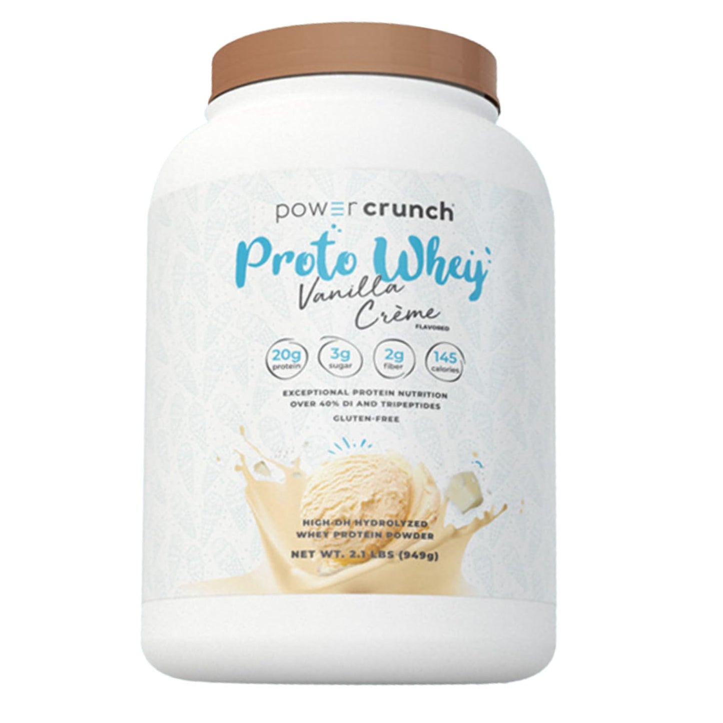 Power Crunch Proto Whey Vanilla Crème Protein Powder, 20g Protein, 26 Servings 1 Container of 2.1 LBS (949 g)