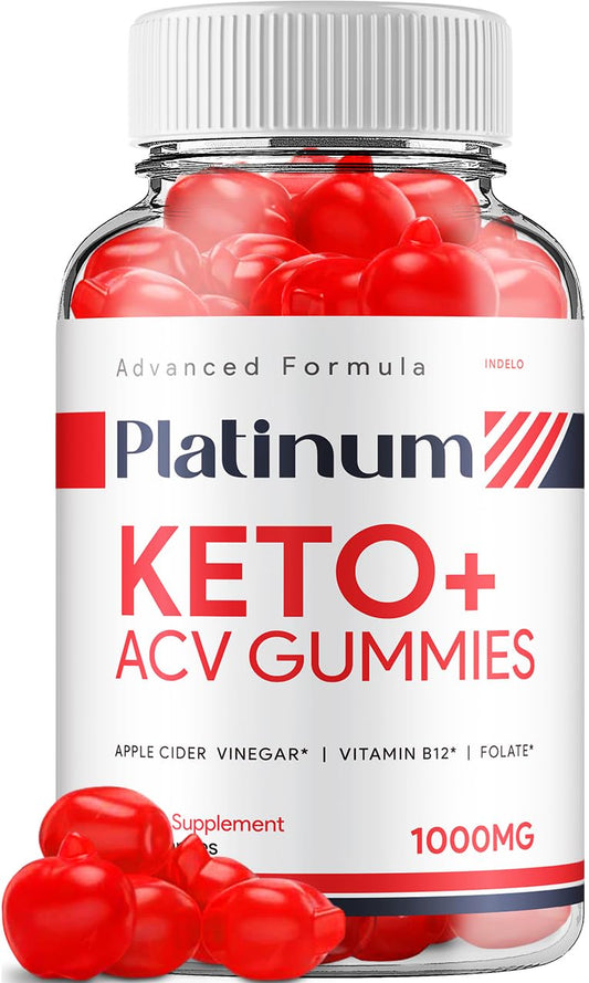 Platinum Keto ACV Gummies - Advanced Formula Platinum Keto Plus ACV Gummies Apple Cider Vinegar Platinum ACV Gummies Dietary Supplement Reviews Men Women (60 Gummies)