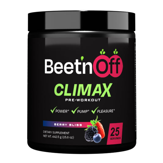 BeetnOff Climax Pre-Workout Powder, Berry Bliss - 25 Servings - Beet-Based Pre-Workout for Men & Women with L-Citrulline Malate, Beta-Alanine, & Caffeine for Enhanced Energy, Focus, and Endurance