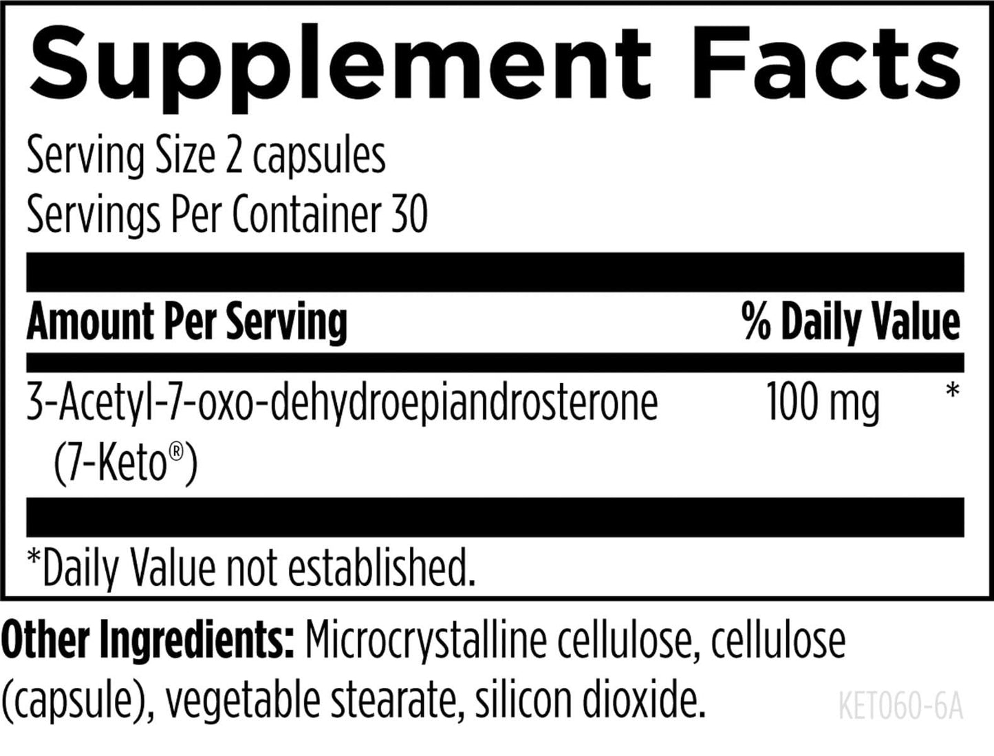 Designs for Health 7-Keto - 100mg 7-OXO DHEA Supplement for Men + Women - Non-GMO + Vegan (60 Capsules)