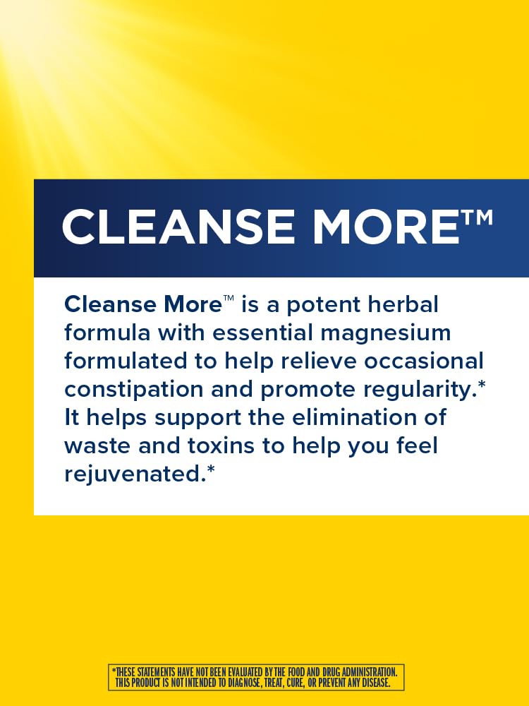 CleanseMore Overnight Formula Herbs & Magnesium | Gluten Free Non-GMO | 60 Vegetarian Capsules