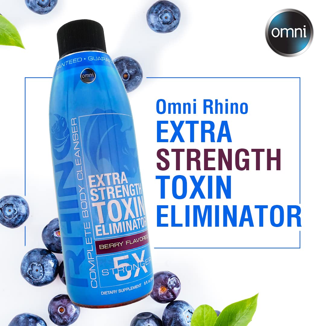 Wellgenix Omni Rhino - Extra Strength Toxin Eliminator - Same Day Detox Drink - Fruit Punch 8 fl oz (2 Pack)