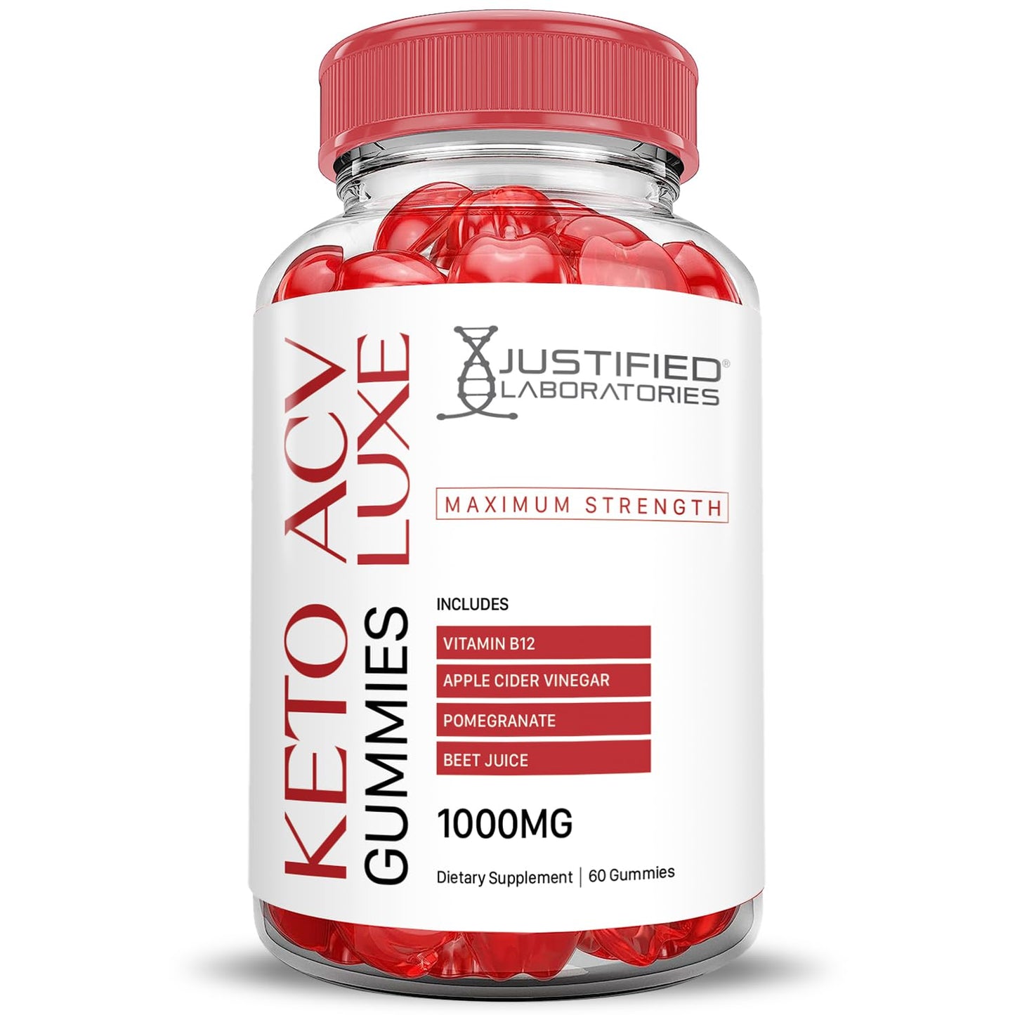 (3 Pack) Luxe Keto ACV Gummies Advanced Formula 1000MG Luxe Keto Gummies Apple Cider Vinegar Formulated with Pomegranate Beet Juice Powder B12 Vegan Non GMO 180 Gummys