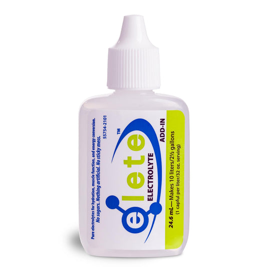 elete - Electrolyte Add-In - 1 Pocket Bottle - 4 Essential Electrolytes Concentrate - All Natural - Transforms Any Drink into a Sports Drink - 24.6mL