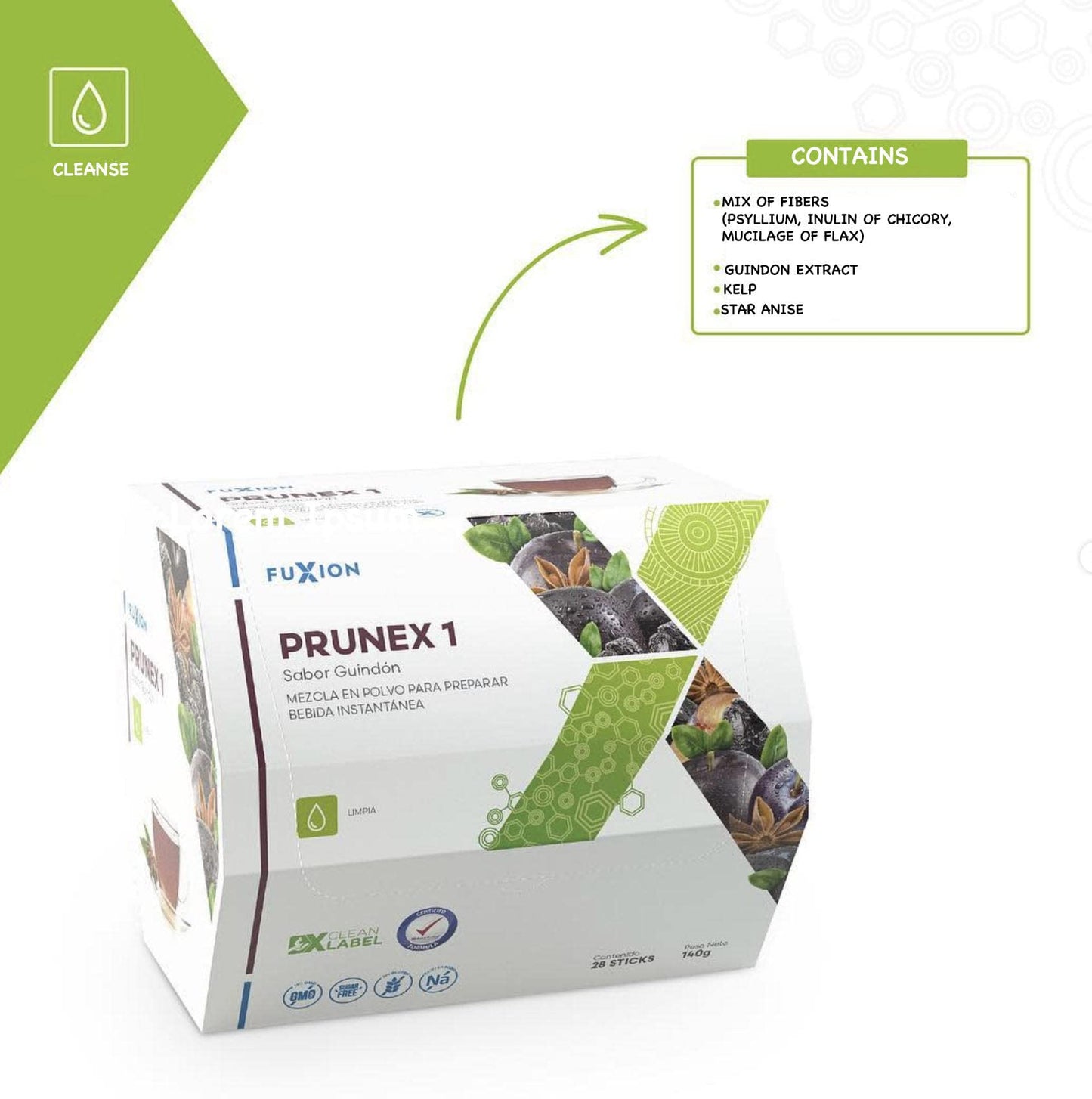 7-Day Challenge to Detox and Cleanse Your Colon-Prunex1 by Fuxion.(Packaging of The 20 oz Shaker Bottle May Vary)