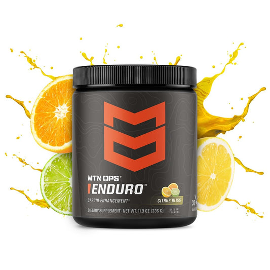 MTN OPS Enduro Nitric Oxide Supplement & Stim-Free Pre Workout - 30 Servings - with Magnesium Citrate, Beet Root Powder, Niacinamide, L Arginine & L Citrulline - Citrus Bliss Flavor
