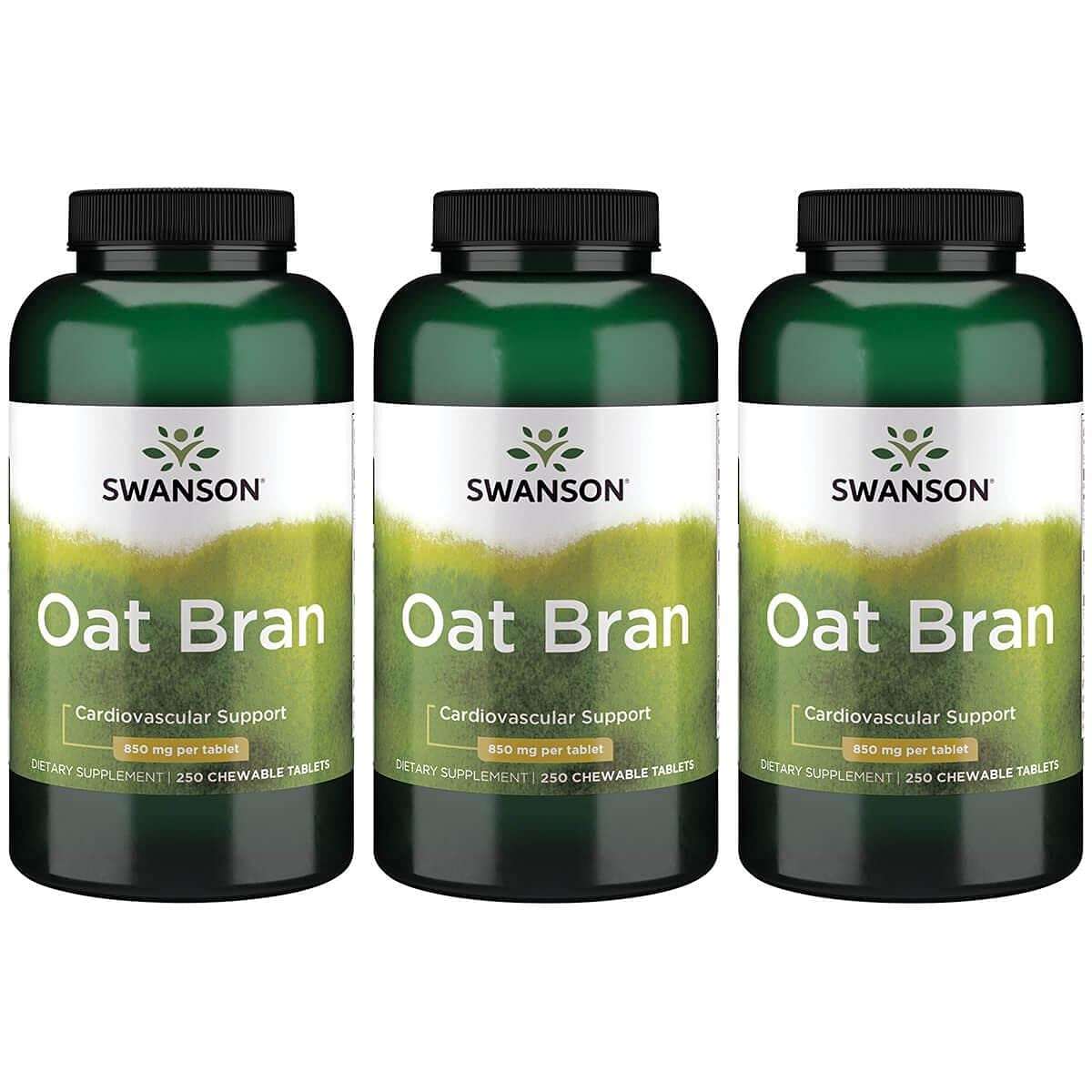 Swanson Premium Brand Oat Bran 850 Milligrams 250 Chwbls (3 Pack)