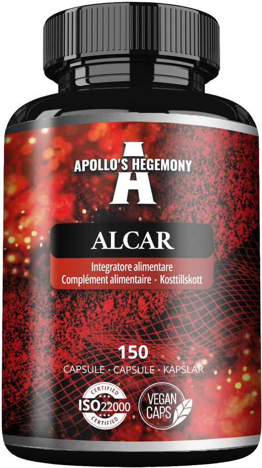 APOLLO'S HEGEMONY Acetyl L-Carnitine HCL 550 mg, ALCAR 150 Vegan Capsules, 5 Months Supply, High Strength Amino Acid Supplement, Supports Cognitive Functions & Energy Levels