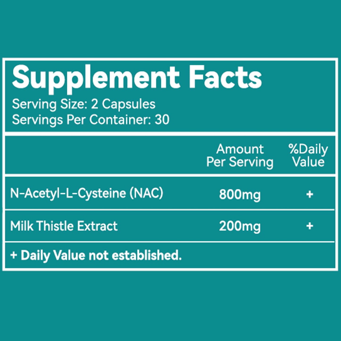 EAZGOO NAC Supplement N-Acetyl Cysteine 800mg, with Milk Thistle 200mg, Non-GMO, Gluten Free - 60 Capsules
