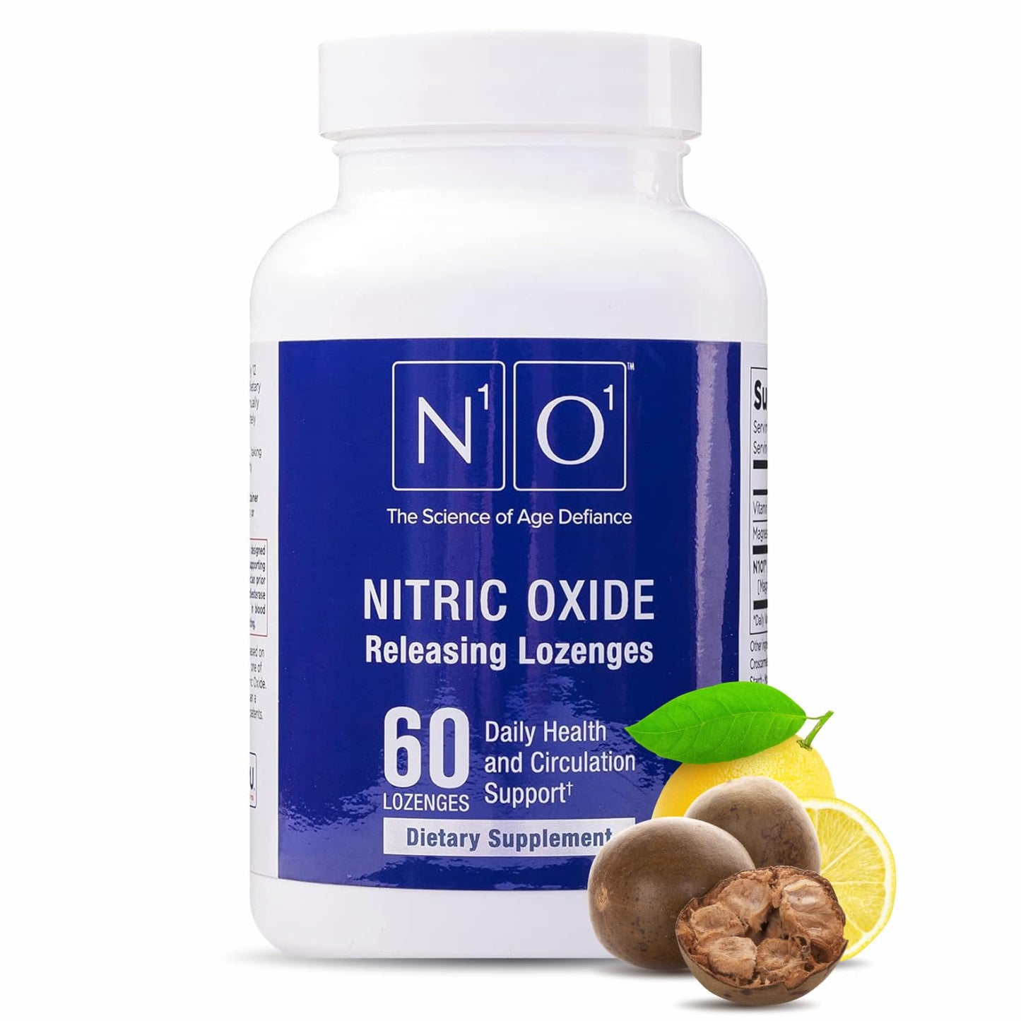 N1O1 Nitric Oxide Lozenges - 60 Count - Nitric Oxide Booster for Heart Health, Circulation, Energy, Blood Flow, Oxygenation, Healthy Blood Pressure, Cardiovascular Support Supplement for Men & Women