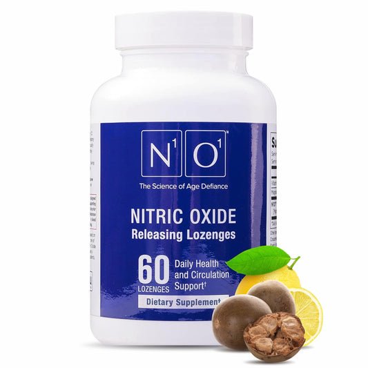 N1O1 Nitric Oxide Lozenges - 60 Count - Nitric Oxide Booster for Heart Health, Circulation, Energy, Blood Flow, Oxygenation, Healthy Blood Pressure, Cardiovascular Support Supplement for Men & Women