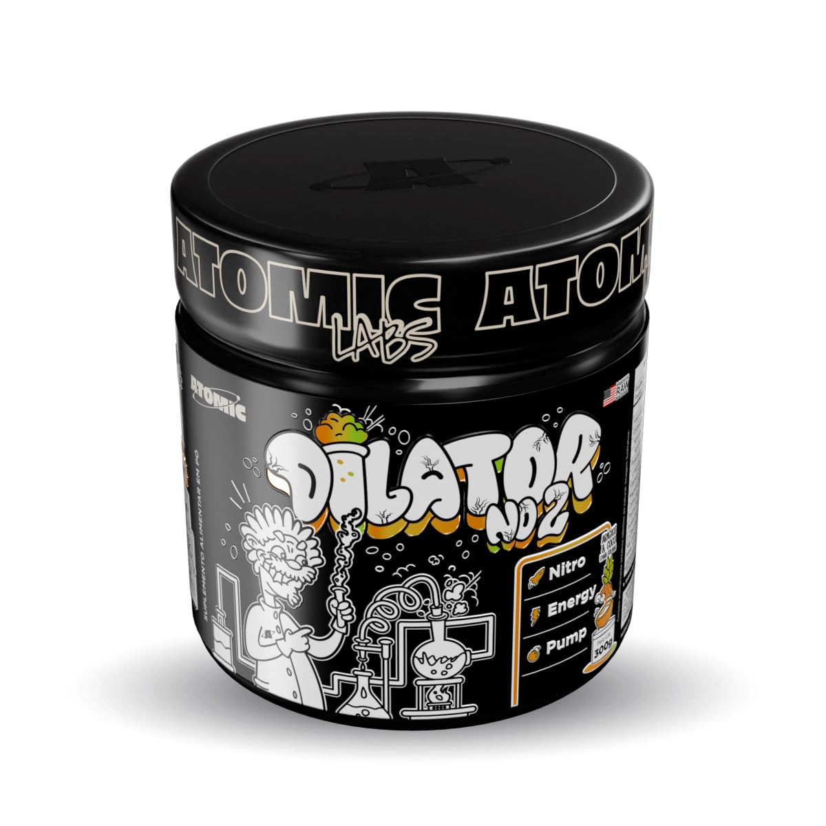 Atomic Labs Dilator N02 Nitric Oxide Booster, Piña Colada Flavor, 300g, 40 Servings