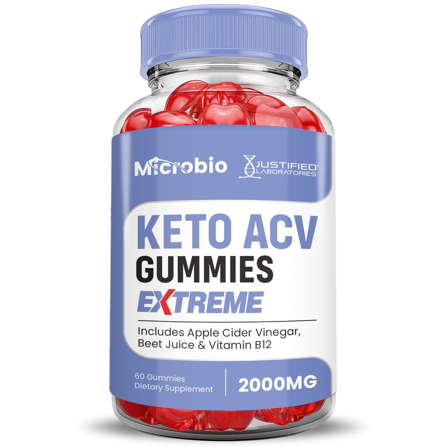 Microbio Keto ACV Gummies Extreme 2000MG Micro Bio Keto Gummies Apple Cider Vinegar Formulated with Pomegranate Beet Juice Powder B12 Vegan Non GMO 60 Gummys