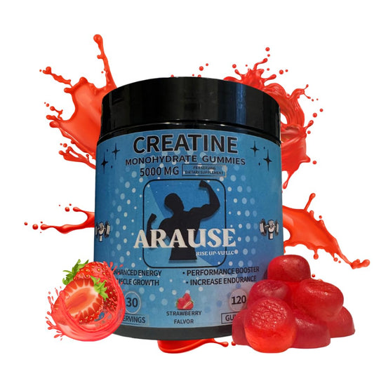 Arause Creatine Monohydrate Gummies, 5000mg, Dietary Supplement, Enhance Energy, Performance Booster, Increase Endurance, Muscle Growth
