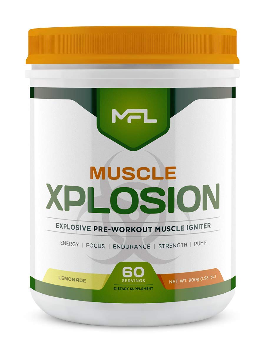 MFL Muscle Xplosion | Pre-Workout | 0 Sugar | Sweetened with Stevia | All-Natural | 60 Servings (Lemonade)
