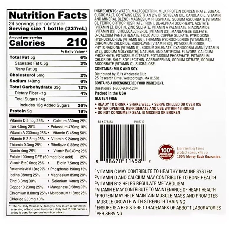 Welsley Farm Complete Adult Nutrition Shake Vanilla, 24 ct./8 oz.