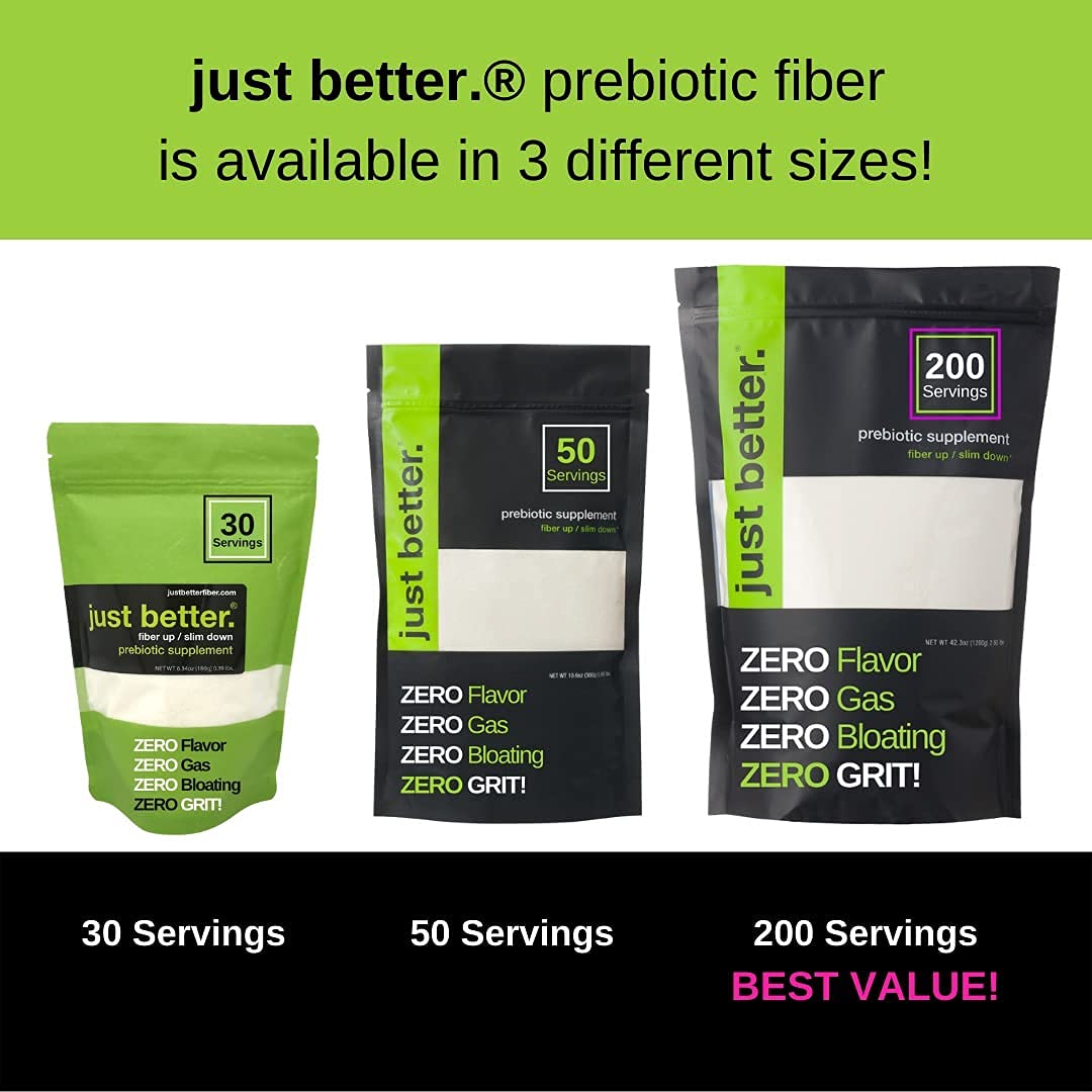 Prebiotic Fiber Supplement for a Healthy Gut | Fiber Powder with Zero Grit Zero Taste and No Bloating or Gas | Feel Full Faster | Keto Non-GMO Gluten Free Vegan 200 Servings