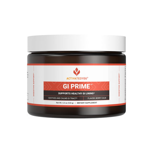 ACTIVATEDYOU GI Prime Digestive Health Drink to Support a Healthy GI Lining, Improve Digestive Comfort and Energy - Berry Calm Flavor (30 Servings)