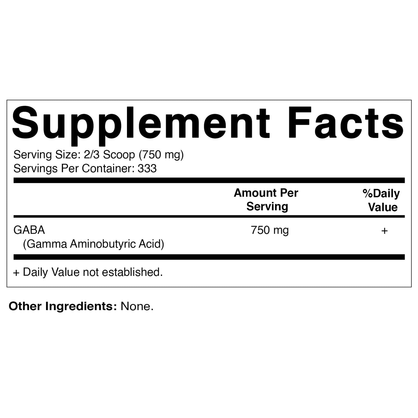 Vitamatic Gamma Aminobutyric Acid Powder 750 mg per Serving - 250 Grams - Also Called GABA - 333 Servings