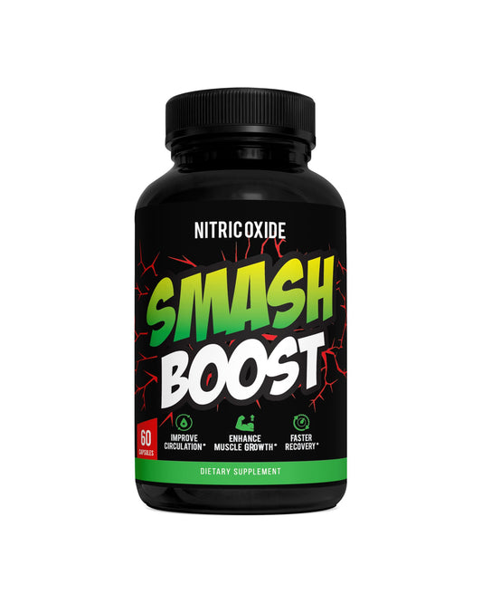 Smash Boost N.O. Nitric Oxide Supplement for Men w/Arginine for Muscle Pumps & Vascularity - Pre Workout Nitric Oxide Booster & Muscle Bulder - 30 Servings **USA Made**