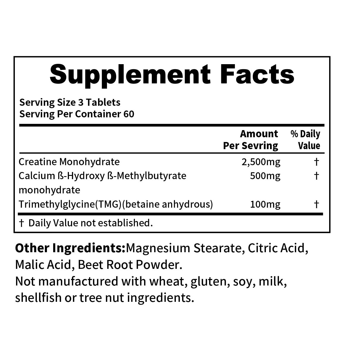 Youthvita Creatine HMB TMG 180 Tablets, Micronized Creatine Monohydrate with HMB & TMG Support Muscle Growth, Athletic Performance, Fast Workout Recovery, 60 Servings