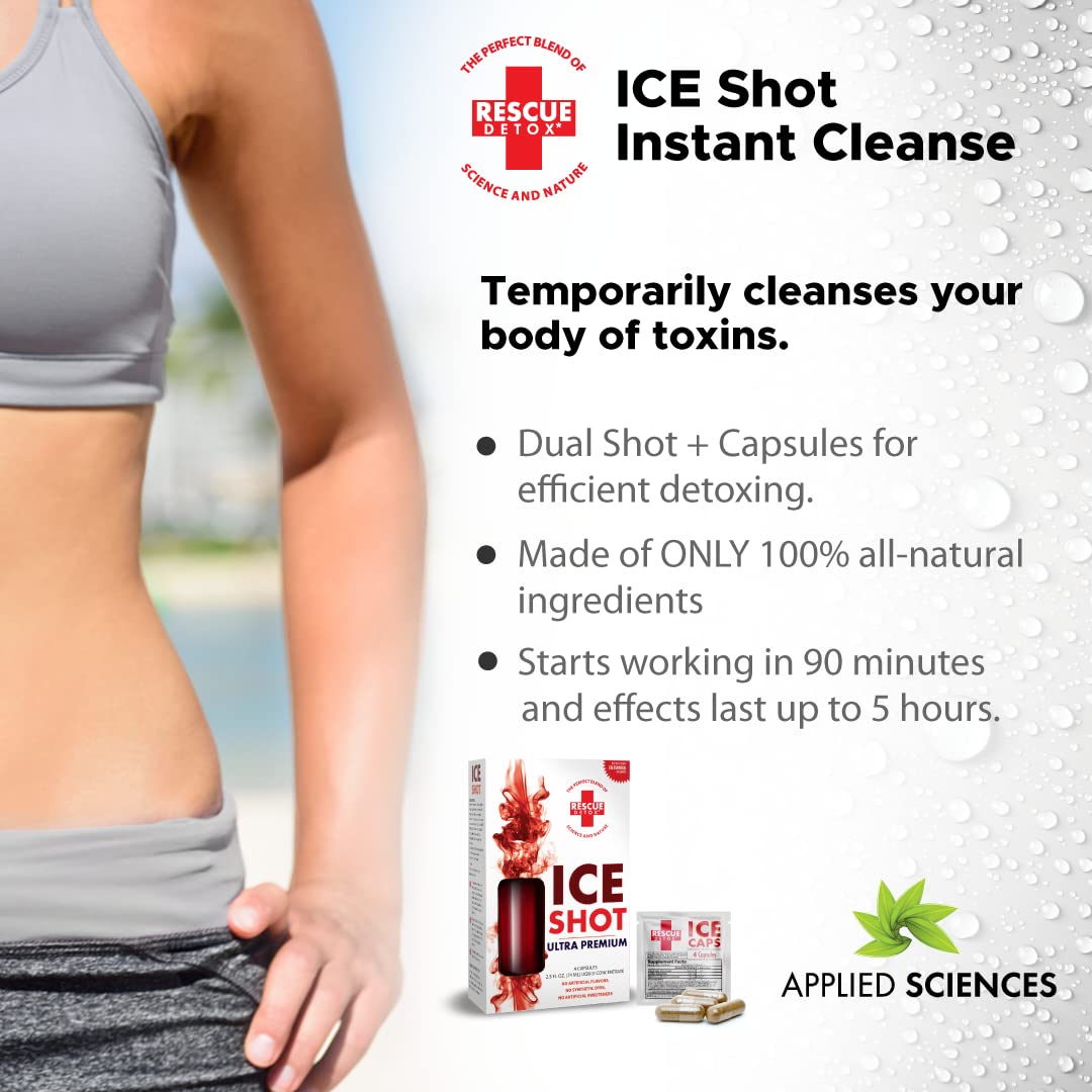 Rescue Detox ICE Shot - 2.5oz Shot + 4ct Capsules | Works in 90 Minutes up to 5 Hours