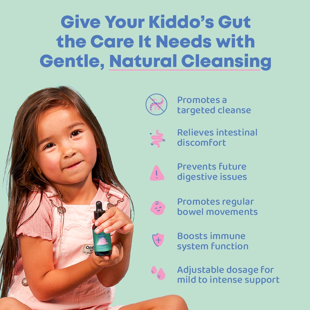 JoySpring Kids' Liquid Cleanse - Natural Liquid Detox, Alcohol-Free Supplement for Digestive Health (1 fl oz) 30 Servings