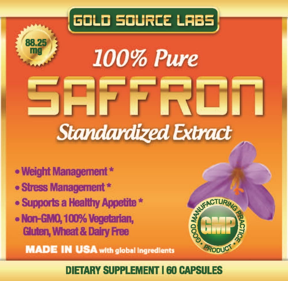 Saffron Extract Supplement - 88.25 mg Capsules with Standardized .3% Safranal Extract Plus Pure Saffron Powder, 60 Maximum Strength Vegetarian Pills - Premium Appetite and Eye Supplement