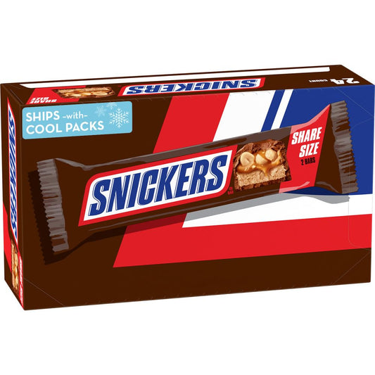 SNICKERS Candy Milk Chocolate Bars Share Size Bulk Pack 329 oz Bar Pack of 24