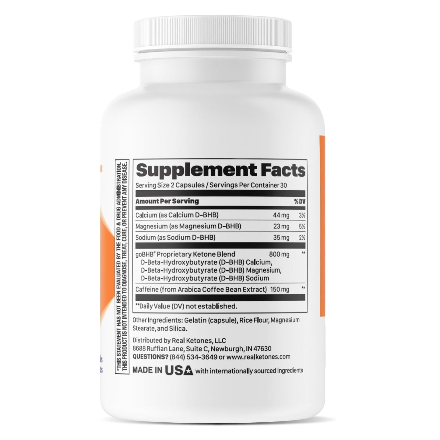 Keto BHB Salts Capsules - Sodium Calcium & Magnesium BHB Capsules with Caffeine & Patented goBHB Beta-Hydroxybutyrate Electrolytes - Exogenous Ketones Supplement for Enhanced Energy Focus & Ketosis