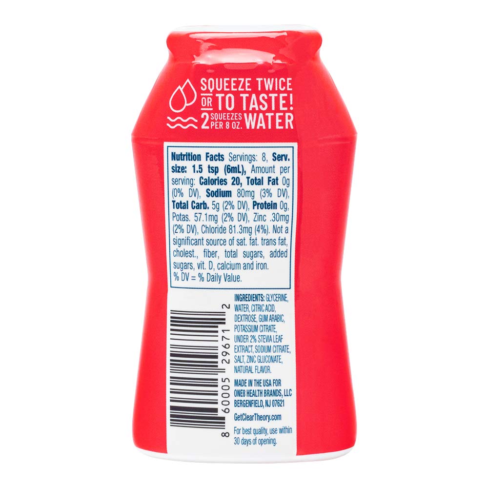 Clear Theory Water Flavoring Drops with Electrolytes Water Enhancer Liquid Flavored Water Drink Mix Hydration for Kids Vegan Gluten Free Low Calorie Fruit Punch 4 Pack 162 Fl Oz Bottles