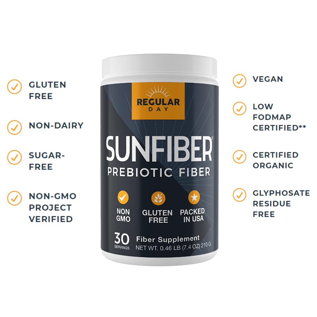 REGULAR DAY Prebiotic Fiber Supplement - Promotes Gentle Regularity and Feeds Good Gut Bacteria | Gluten Free, Vegan, Dairy Free, Non-GMO, Keto, Tasteless | One Simple Ingredient | 30 Servings
