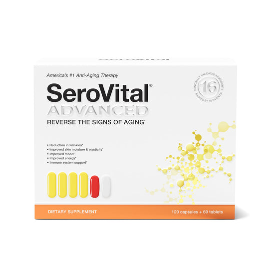 Serovital Advanced for Women - Anti-Aging Supplement for Women - HGH Supplements for Women - Skin Benefits, Energy, and Sleep - 30 Servings