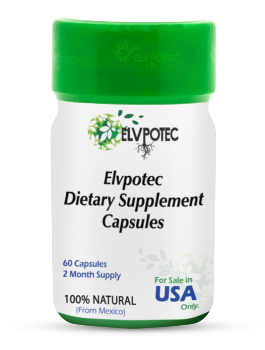 ELVPOTEC Mexican 60 Capsules 2 Month Supply from 100% Natural Ingredients for Your Body Gut and Colon Support | Made in Mexico