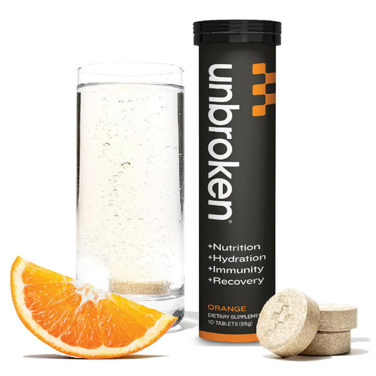 UNBROKEN 9EAA/BCAA Recovery Tablets (60% Free-Form/40% Di- & Tri-Peptides), Amino Acids Supplement for Faster Recovery & Less Muscle Soreness, Post & Pre-Workout for Men & Women,10 Serv. Orange.