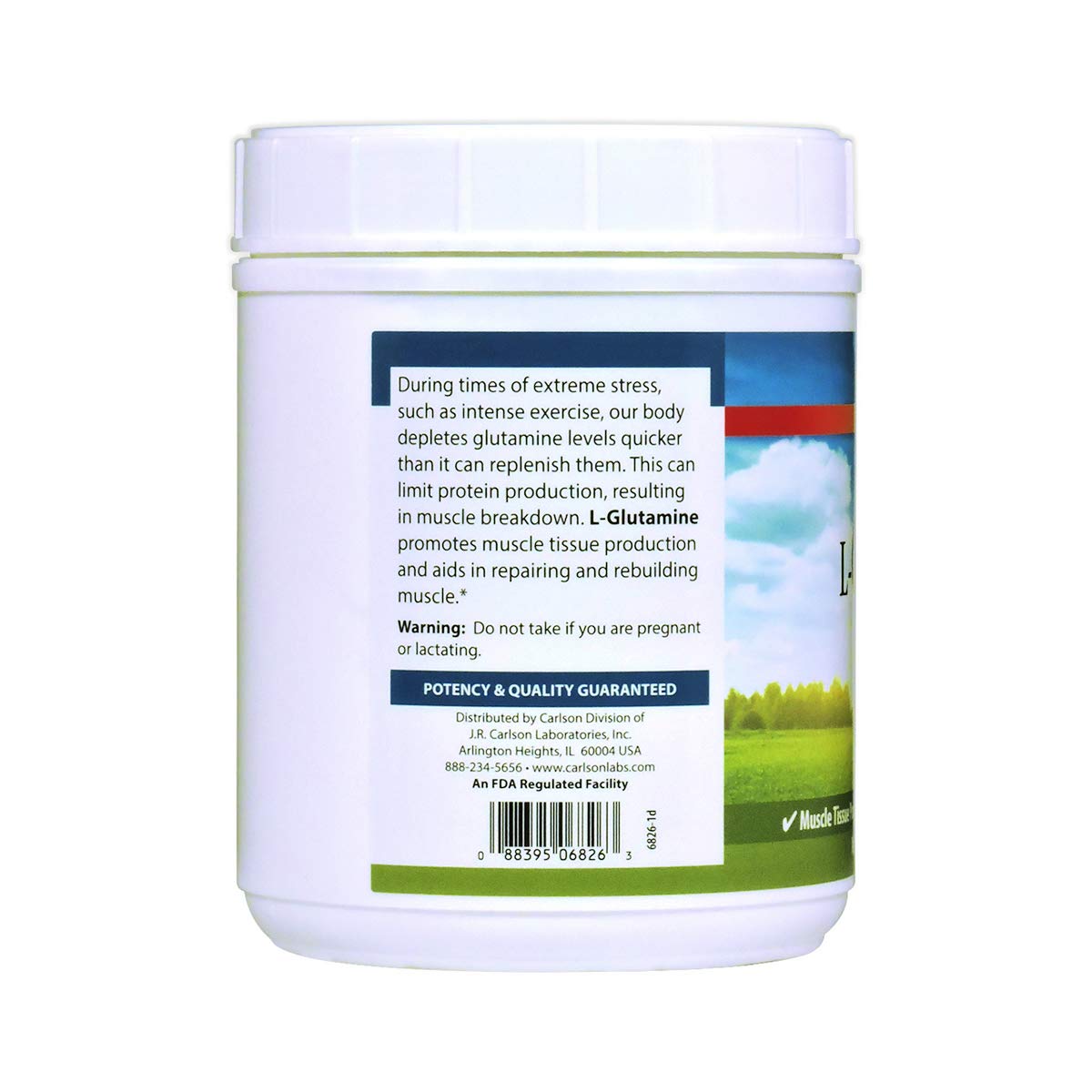 Carlson - L-Glutamine Powder, Free-Form Amino Acid, 3 g, Muscle Tissue Production & Function, Immune Support, 35 oz (1000 g)