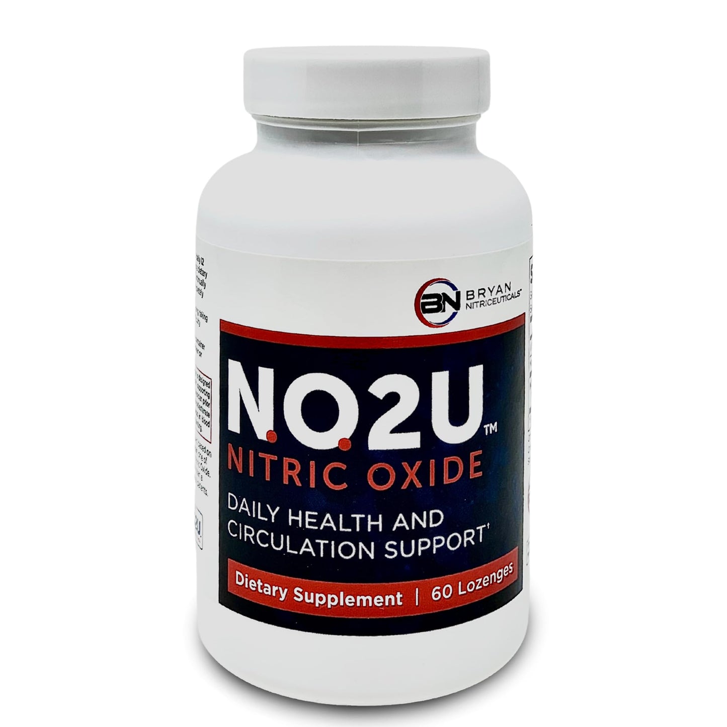 NO2U Bryan NITRICEUTICALS - Natural Nitric Oxide Supplements for Men & Women - Promotes Blood Circulation, Oxygen & Nutrient Delivery, Daily Wellness Support - No Gluten or Dairy - 60 Vegan Lozenges