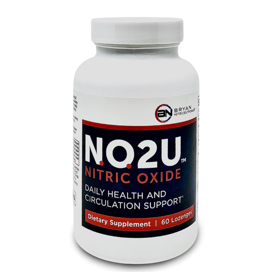 NO2U Bryan NITRICEUTICALS - Natural Nitric Oxide Supplements for Men & Women - Promotes Blood Circulation, Oxygen & Nutrient Delivery, Daily Wellness Support - No Gluten or Dairy - 60 Vegan Lozenges