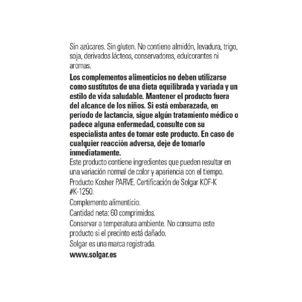 Solgar L-Carnitine 500 mg - 60 Tablets - Non-GMO, Vegan, Gluten Free, Dairy Free, Kosher - 30 Servings