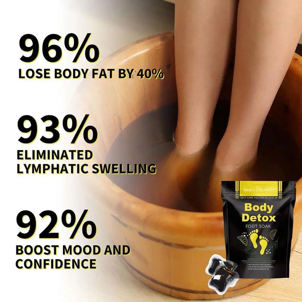 Ginger Foot Bath Salt Soak for Weight Loss and Relaxation, 5 Pieces, with Lemon, Green Tea, Mint and Apple Vinegar