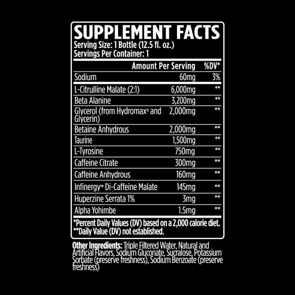 KXR High Stimulant Pre-Workout Energy Ready To Drink by VMI Sports | 400mg Caffeine, 6g Citrulline, 3.2g Beta-Alanine | Delicious - Convenient - Powerful | 12.5 oz bottles (Patriot Pop, 12 bottles)