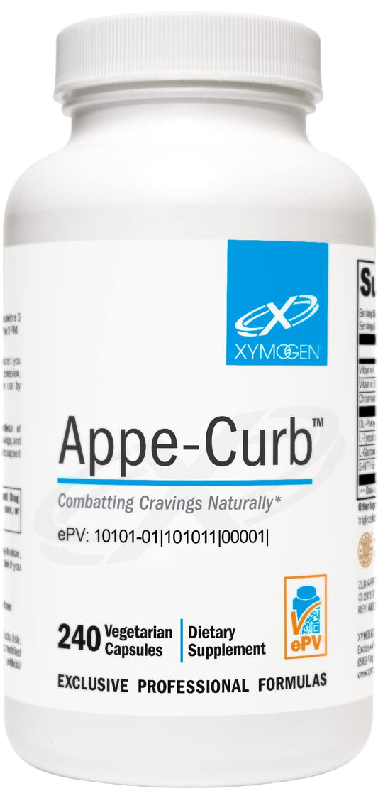XYMOGEN Appe-Curb - Support to Help Combat Cravings - Chromium, DL-Phenylalanine, L-Glutamine, Vitamin B6 + 5-HTP for Healthy Metabolism, Mood & Appetite Support (240 Capsules)