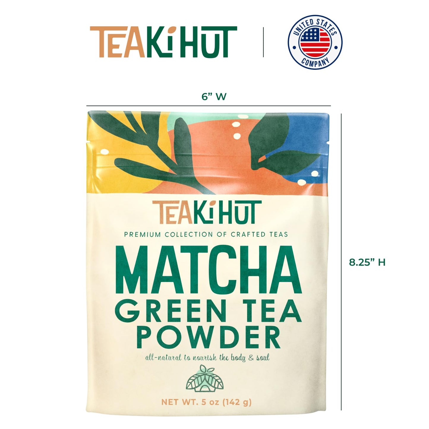 TEAki Hut Organic Matcha Green Tea Powder 5 oz Refreshing Matcha Green Tea Powder for Baking and Cooking Unsweetened and Delicious Pure Matcha Powder for Smoothies Latte Hot and Cold Drinks
