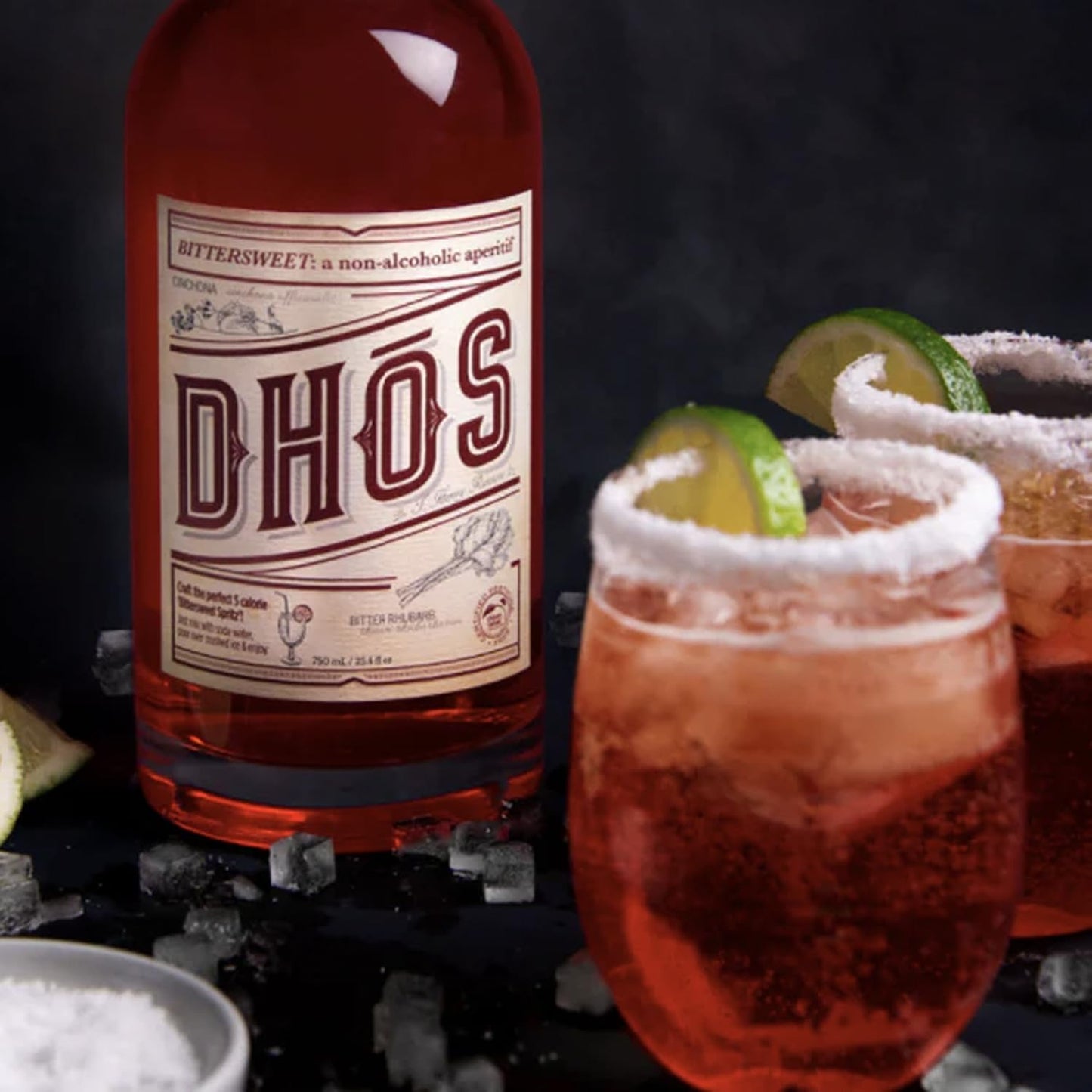 Dhos Handcrafted NonAlcoholic Bittersweet w 15 Pack Q Mixers Elderflower Tonic Water  KetoFriendly Zero Sugar Zero Calories Zero Proof  750 ML  Perfect for Mocktails  Made in USA
