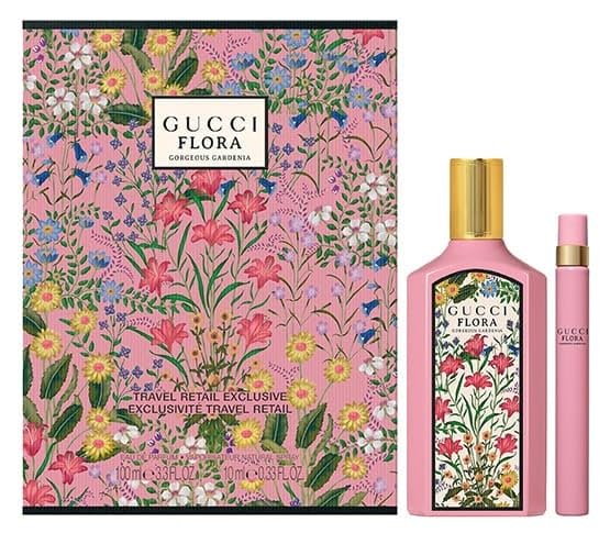 Gucci Flora Gorgeous Gardenia 2 Pcs Gift Set For Women: 3.3 EDP Spray + Mini Pen EDP Spray 0.33