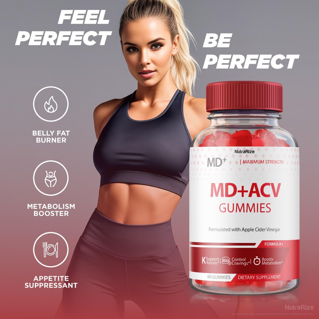 NutraRize MD + ACV Gummies for Advanced Weight Loss, Maximum Strength Supplement, Reviews (60 Gummies)